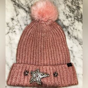 Victoria's Secret Pink Knit Beanie with Pom Pom